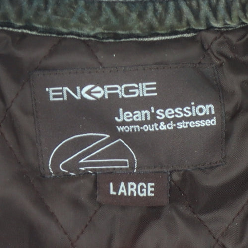 Energe Men's Blue Full Zip Logo Sweatshirt L