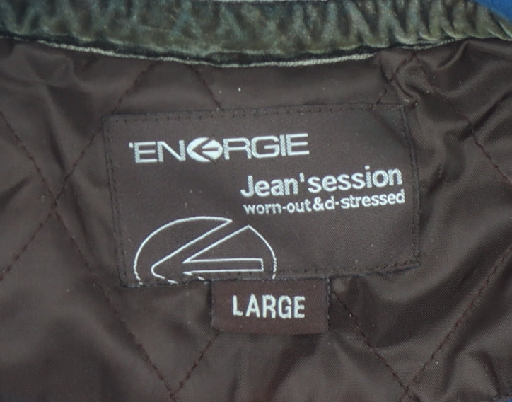 Energe Men's Blue Full Zip Logo Sweatshirt L