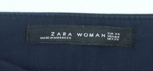 Zara Women Blue Straight Trousers Size 8
