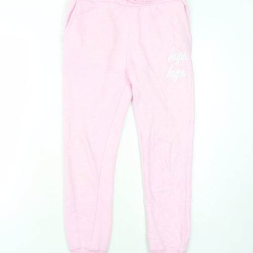 Hype Girls Pink Jogger Trousers 10 Years - Cotton Blend Casual