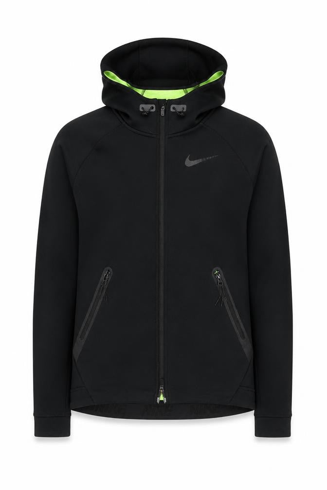 Front view of Nike Men's Black Full Zip Hoodie, S