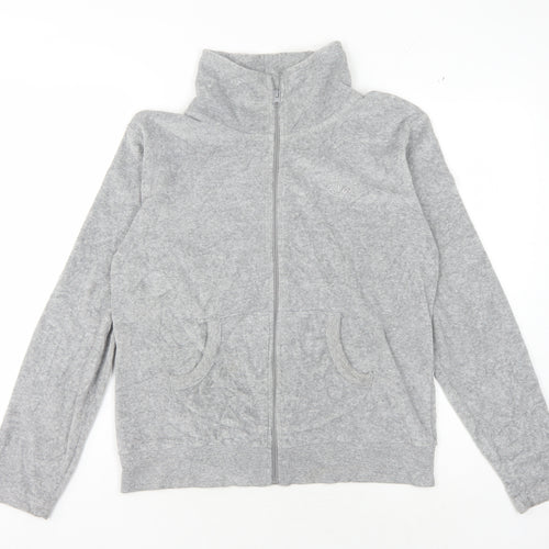 Clobbaustin Grey Women's Sweatshirt Size 12-14 Zip High Neck