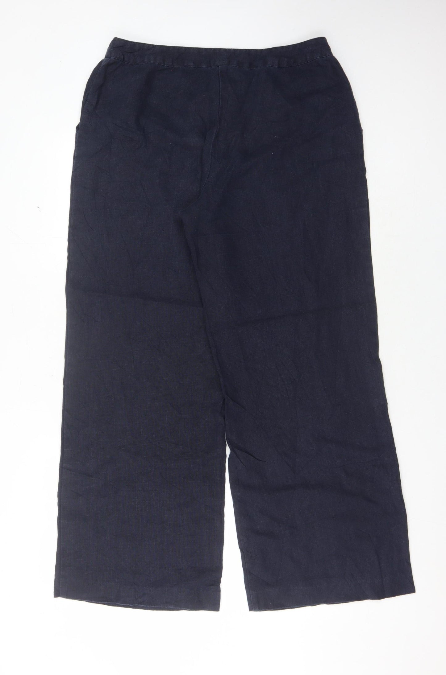 Hobbs Women's Blue Linen Trousers Size 14