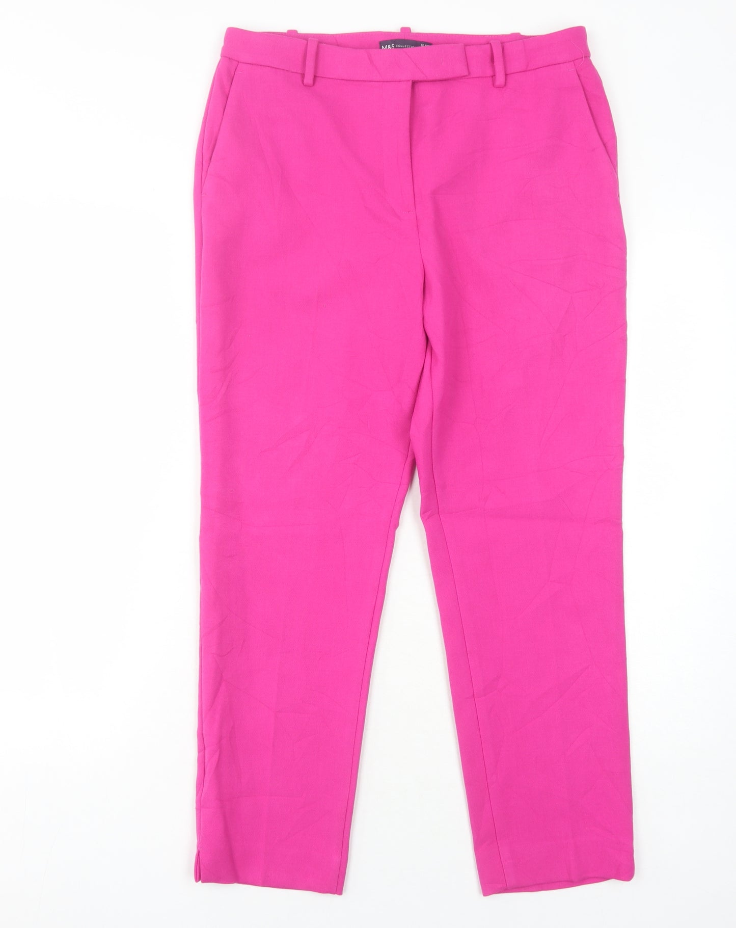 Marks and Spencer Women's Pink Straight Trousers Size 12