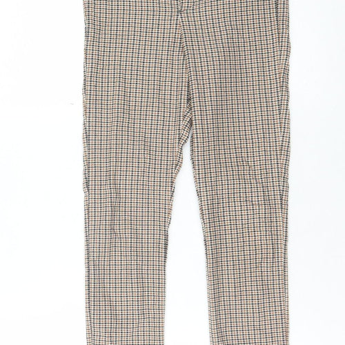 ZARA Women's Multicoloured Check Slim Trousers M