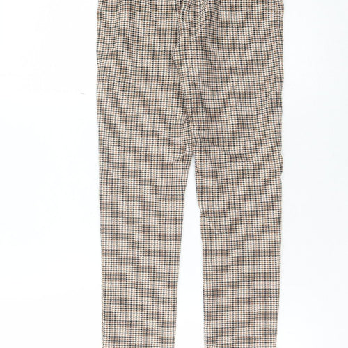 ZARA Women's Multicoloured Check Slim Trousers M