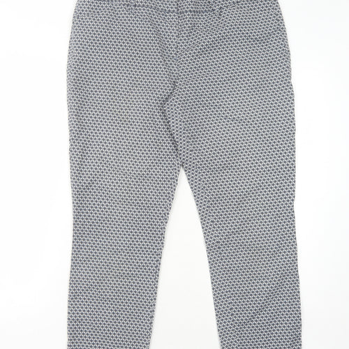 Dalia Women's Blue Geometric Trousers Size UK 16