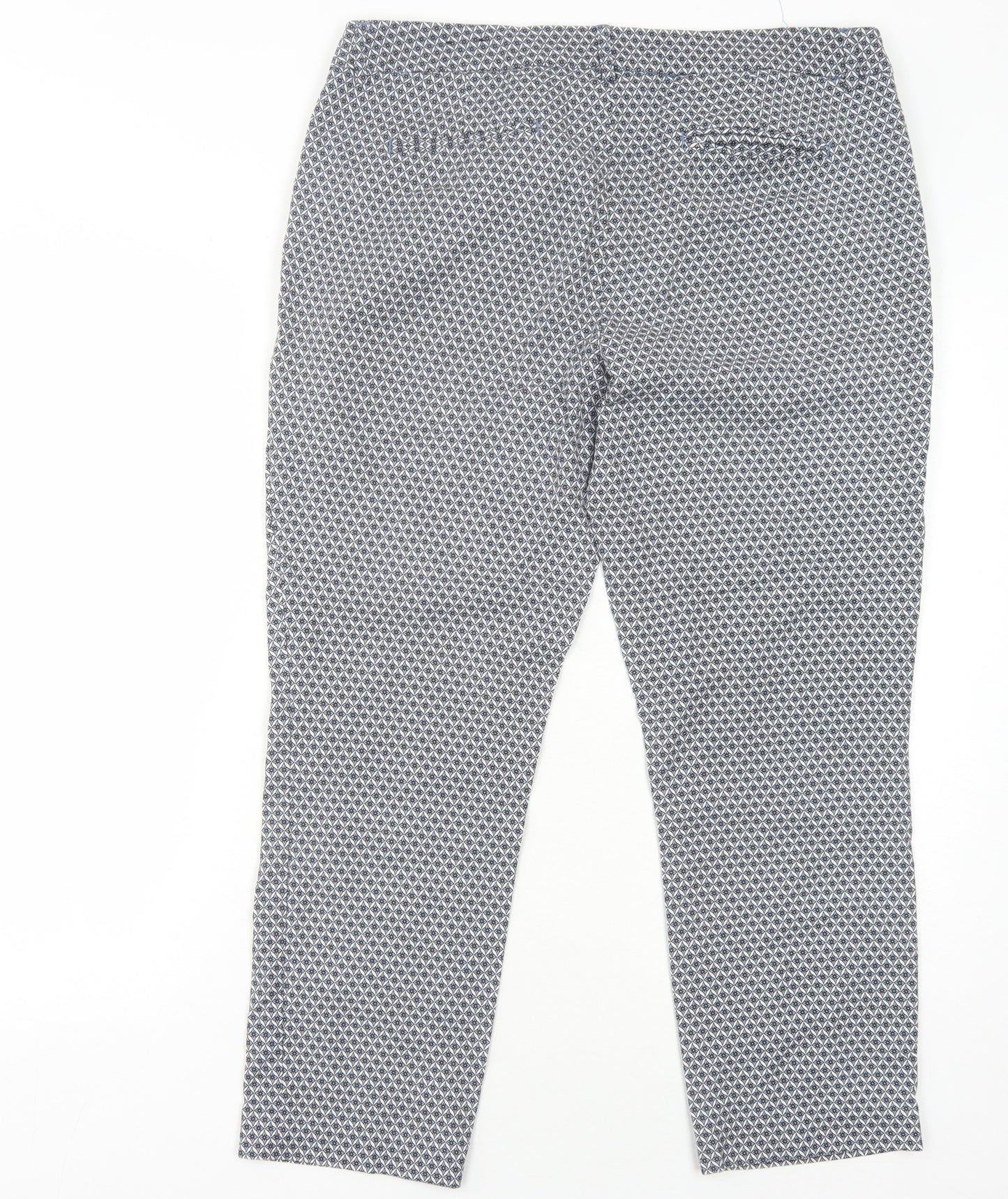Dalia Women's Blue Geometric Trousers Size UK 16