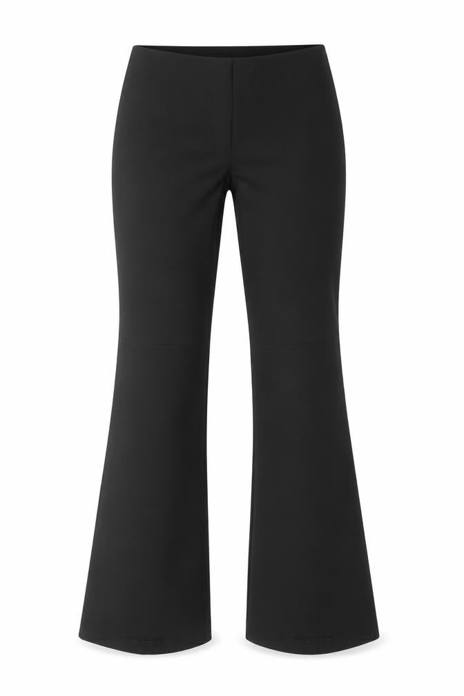 Front view of Mango Women's Black Flared Trousers UK 8