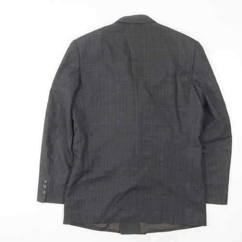 Principles Men's Grey Check Wool Double-Breasted Jacket 36S