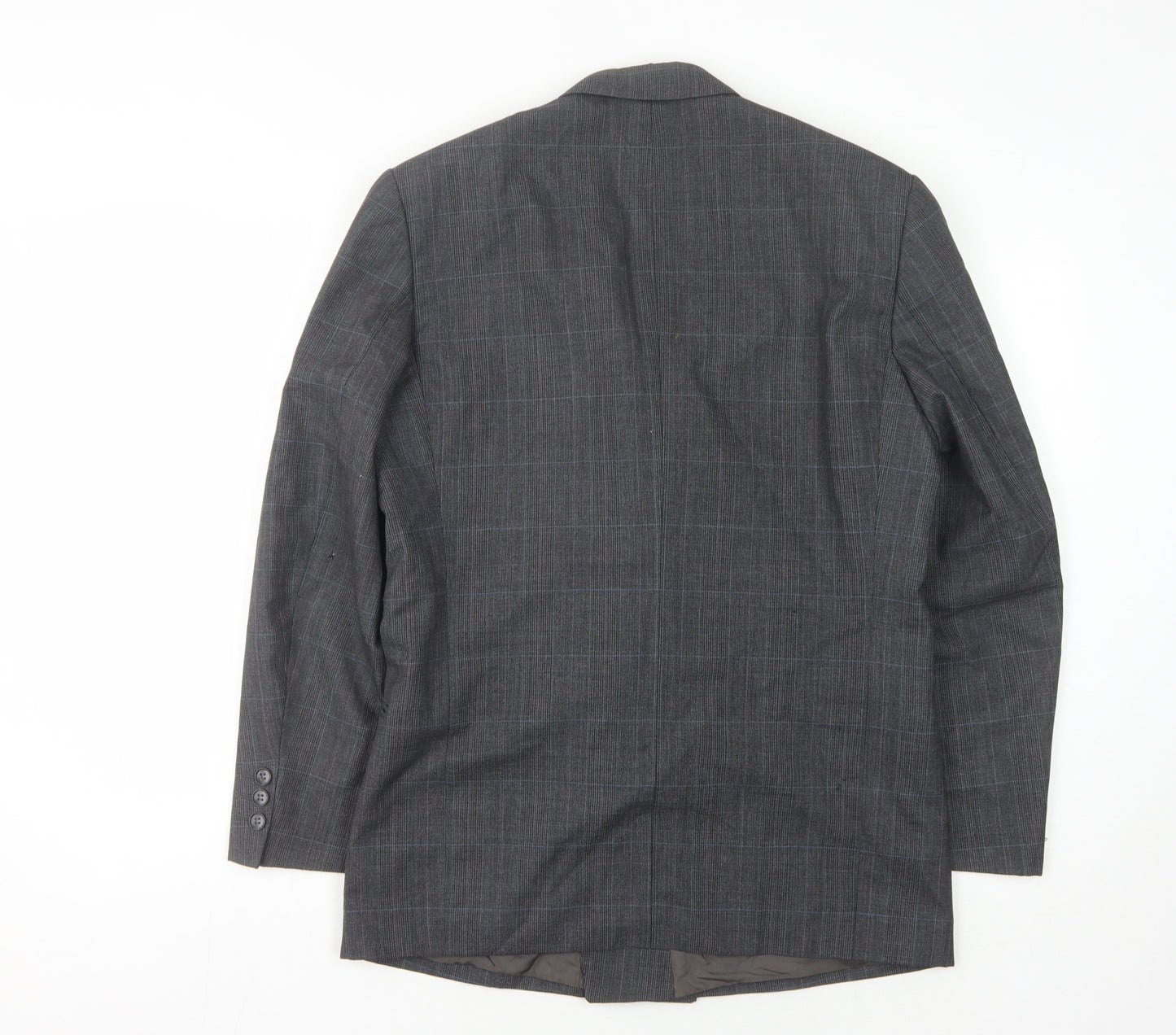 Principles Men's Grey Check Wool Double-Breasted Jacket 36S