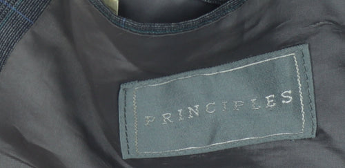 Principles Men's Grey Check Wool Double-Breasted Jacket 36S