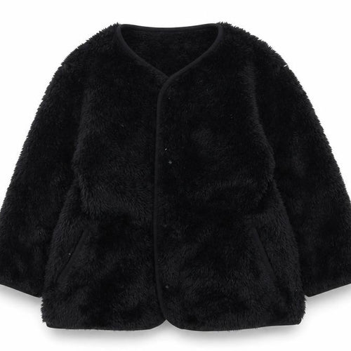 Uniqlo Girls Black Fleece Jacket 3-4 Years