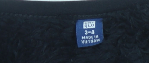 Uniqlo Girls Black Fleece Jacket 3-4 Years