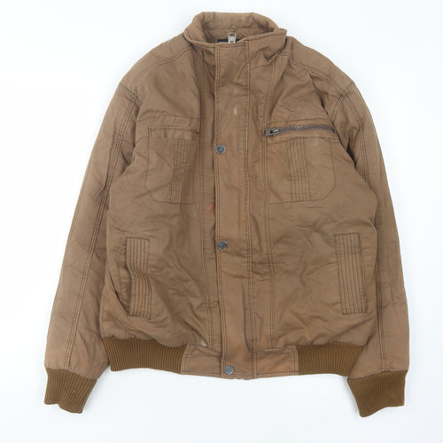 Confate Men's Brown Bomber Jacket L Casual