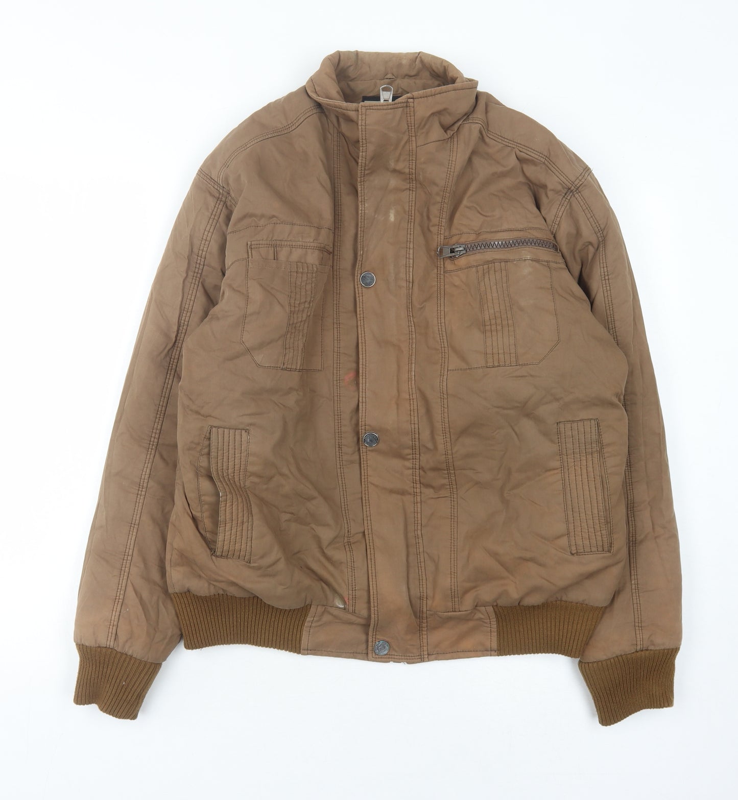 Confate Men's Brown Bomber Jacket L Casual