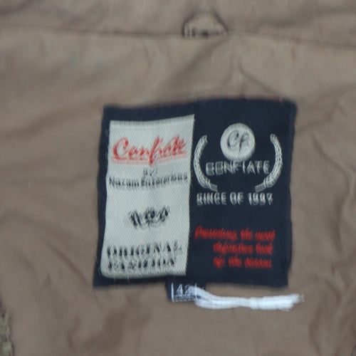 Confate Men's Brown Bomber Jacket L Casual