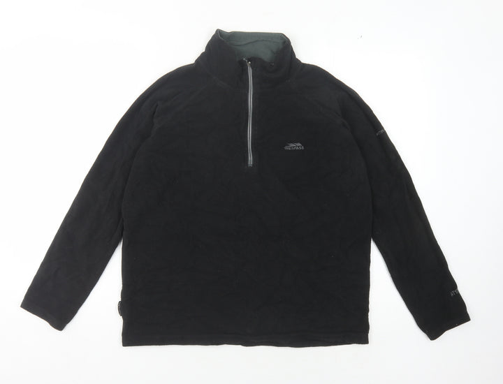 Trespass Men's Black Fleece 1/2 Zip Sweatshirt M