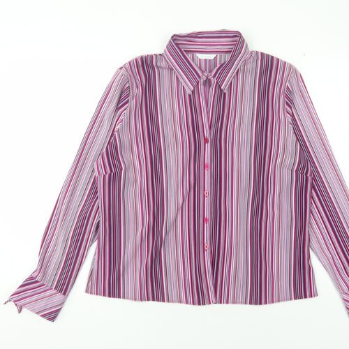 Berketex Women's Multicoloured Striped Button-Up Shirt