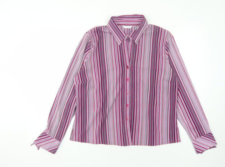 Berketex Women's Multicoloured Striped Button-Up Shirt