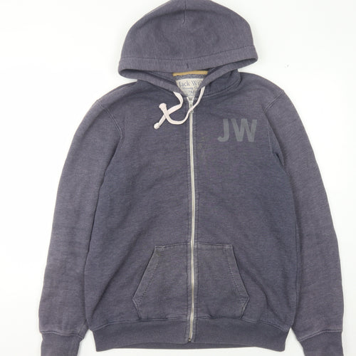 Jack Wills Men's Blue Full Zip Hoodie - L