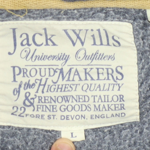 Jack Wills Men's Blue Full Zip Hoodie - L