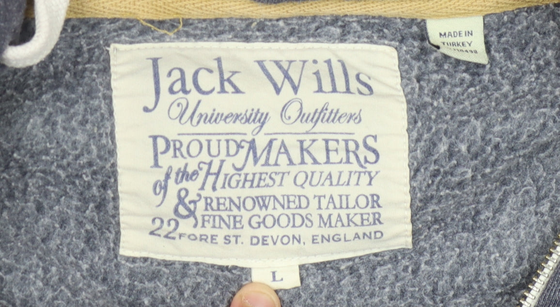 Jack Wills Men's Blue Full Zip Hoodie - L