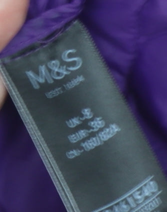 Marks and Spencer Women's Purple Puffer Jacket, Size 10
