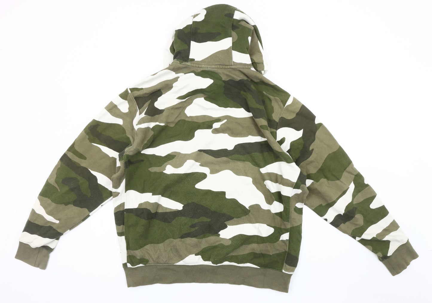 Nike Men's Green Camouflage Hoodie L Pullover