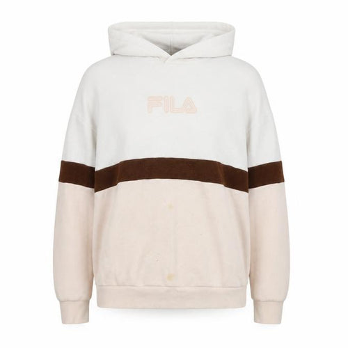 Fila Unisex Adults White L Colourblock Logo Hoodie