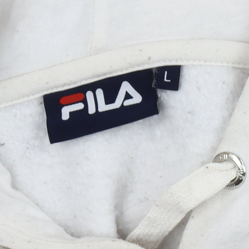 Fila Unisex Adults White L Colourblock Logo Hoodie