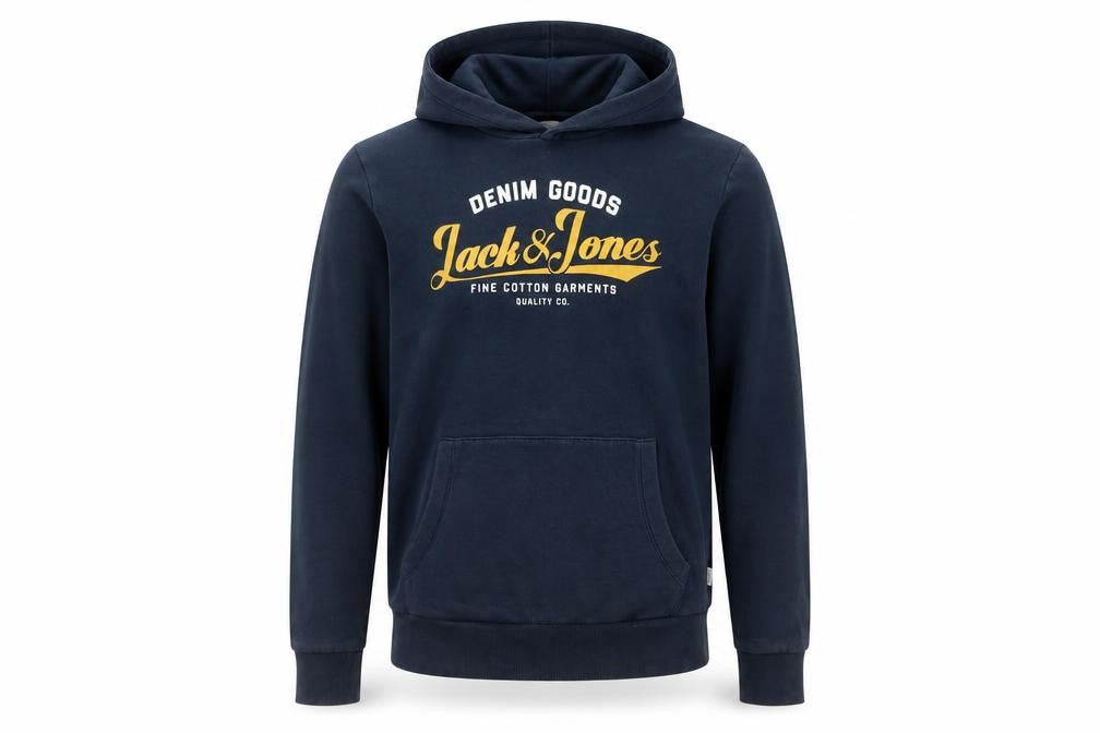 Front view of Jack & Jones Men’s Blue Pullover Hoodie L