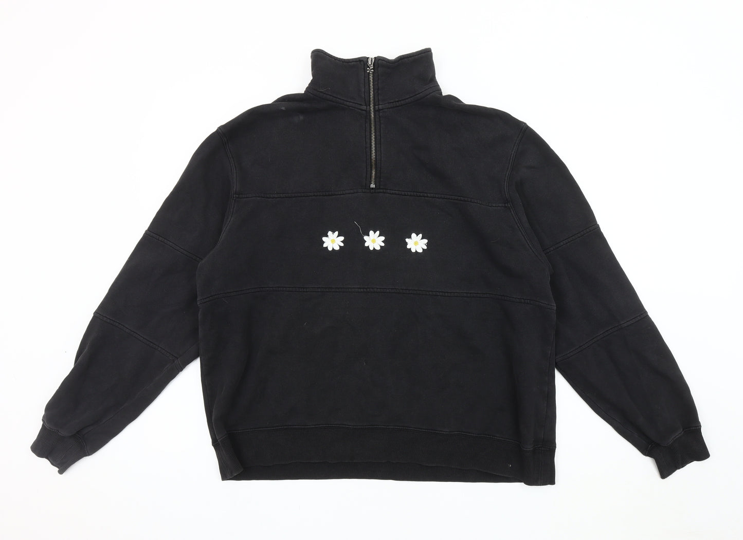 United Tribes of Ghanda Women's Black Henley Sweatshirt Size 10