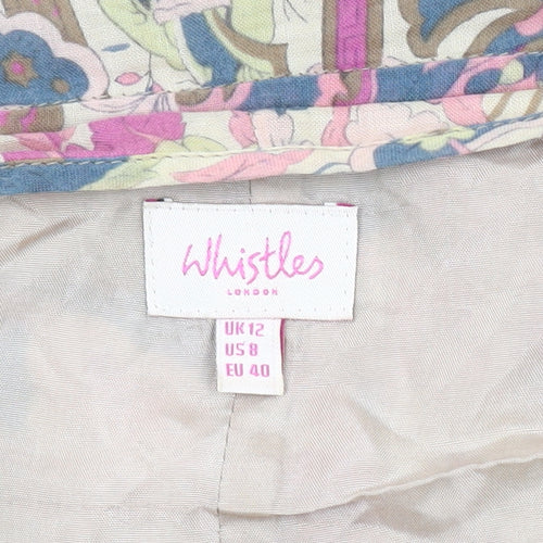 Whistles Women's Multicoloured Floral Wrap Blouse Size 12