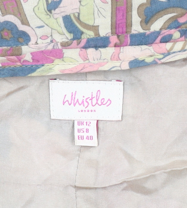 Whistles Women's Multicoloured Floral Wrap Blouse Size 12