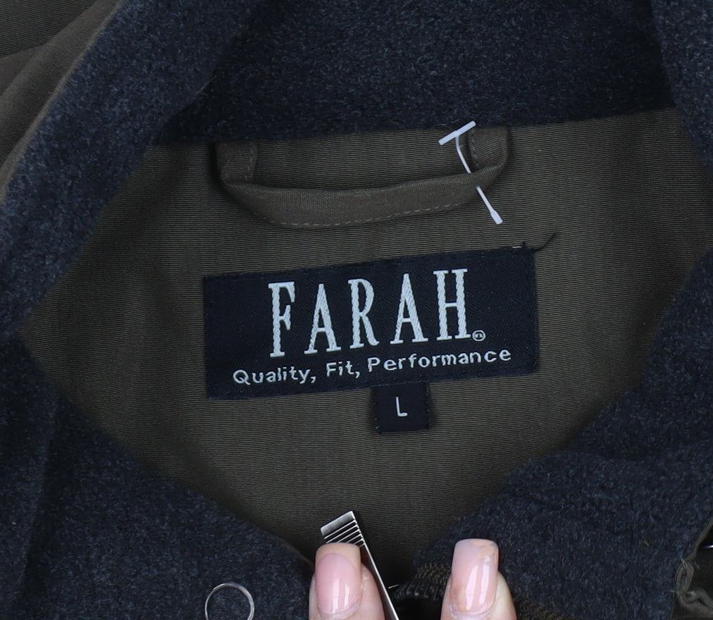 Farah Men's Brown Polyester Jacket Size L