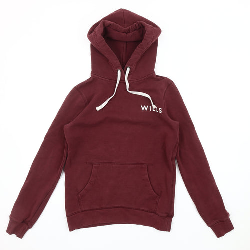 Jack Wills Women's Red Hoodie S - Classic Pullover Knit