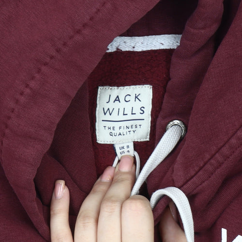 Jack Wills Women's Red Hoodie S - Classic Pullover Knit