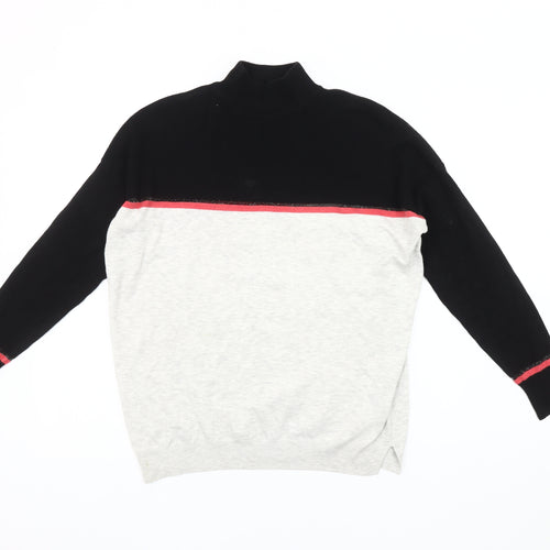 Oliver Bonas Women's Black and Grey High Neck Jumper