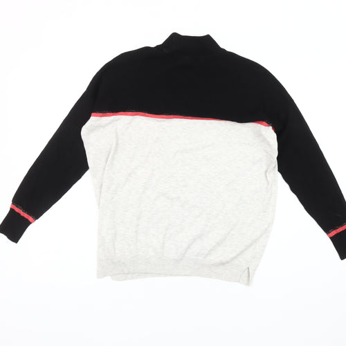 Oliver Bonas Women's Black and Grey High Neck Jumper