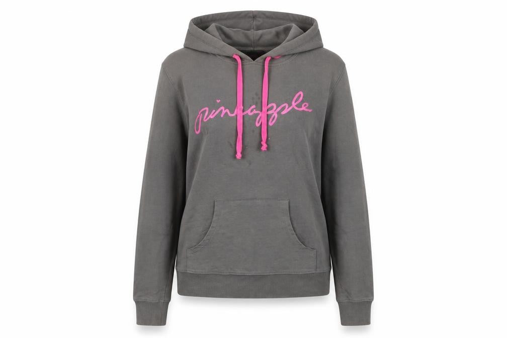 Front view of Pineapple Women's Grey Logo Hoodie M Cotton