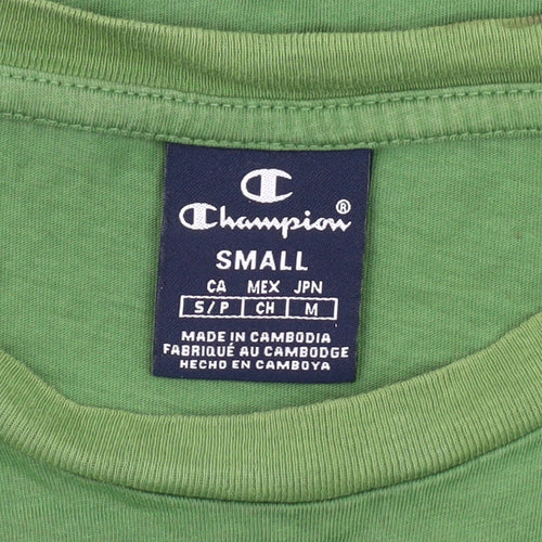 Champion Men's Green Crew Neck T-Shirt - Size S