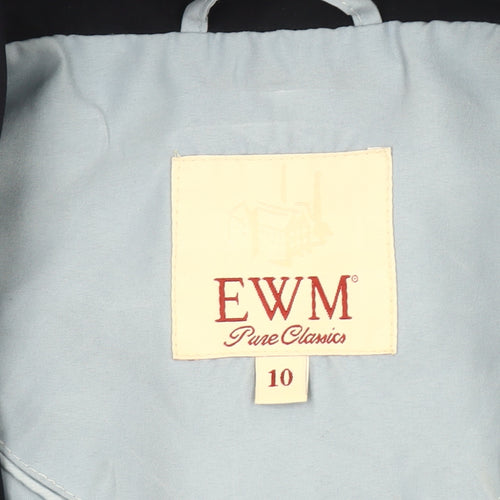 EWM Women's Blue Jacket, Size 10, Full Zip Casual