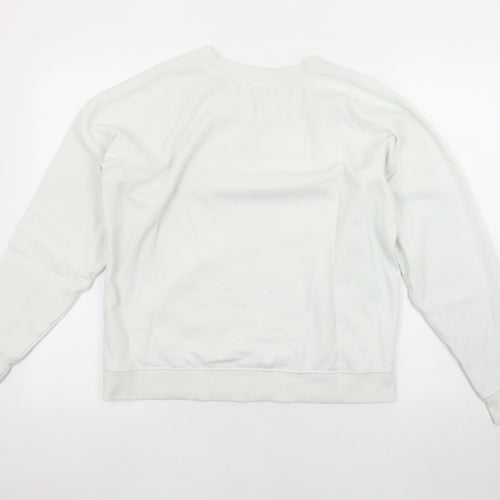 Jack Wills Women's White Logo Pullover Sweatshirt