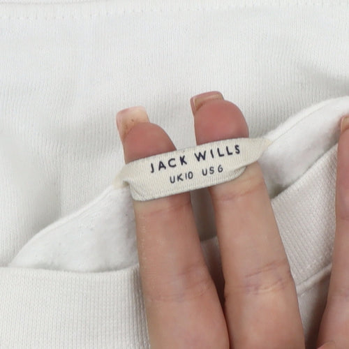 Jack Wills Women's White Logo Pullover Sweatshirt