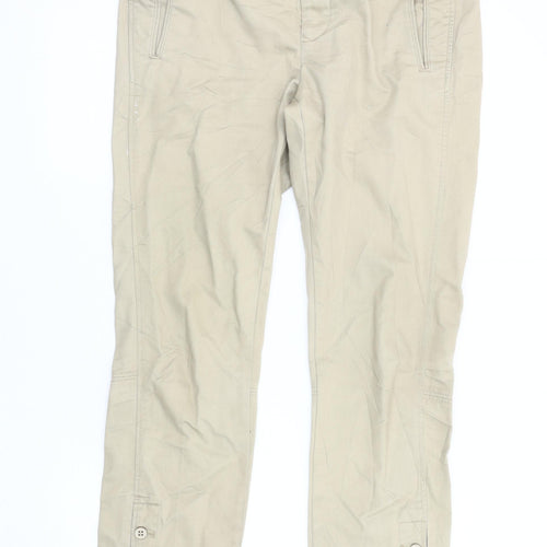 GAP Women's Beige Cotton Straight Trousers Size 12