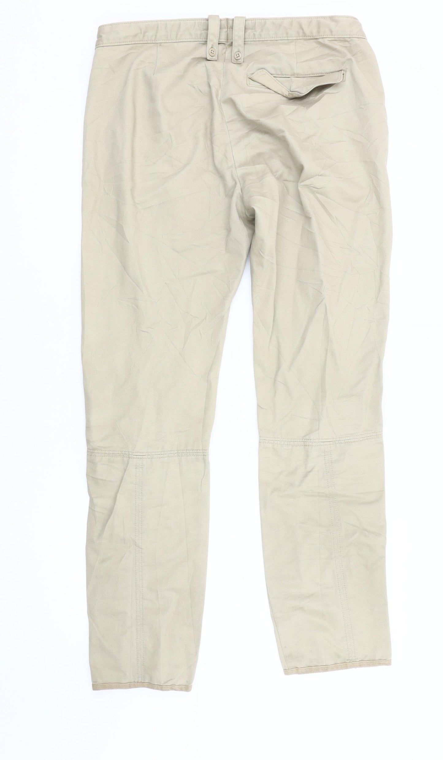 GAP Women's Beige Cotton Straight Trousers Size 12