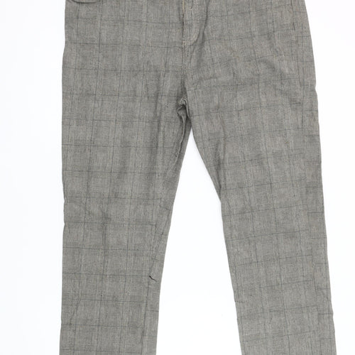 Cotton Traders Men's Grey Check Trousers Size 42