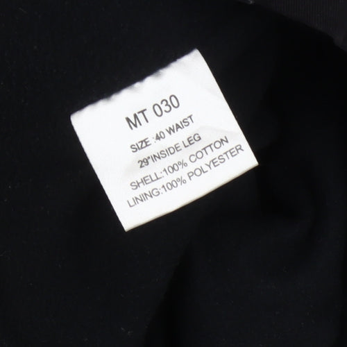 Pegasus Men's Black Cotton Trousers, Size 40, Excellent Condition