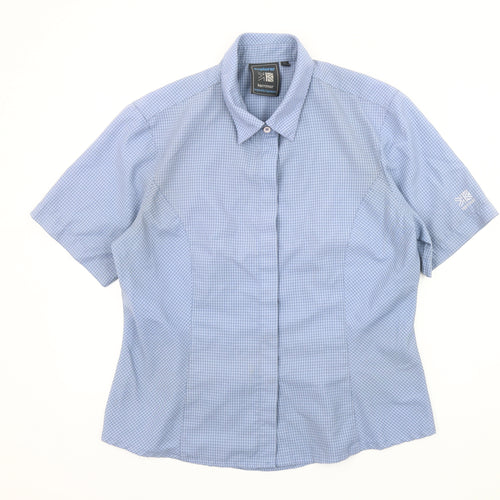 Karrimor Women's Blue Check Button-Up Shirt Size 14